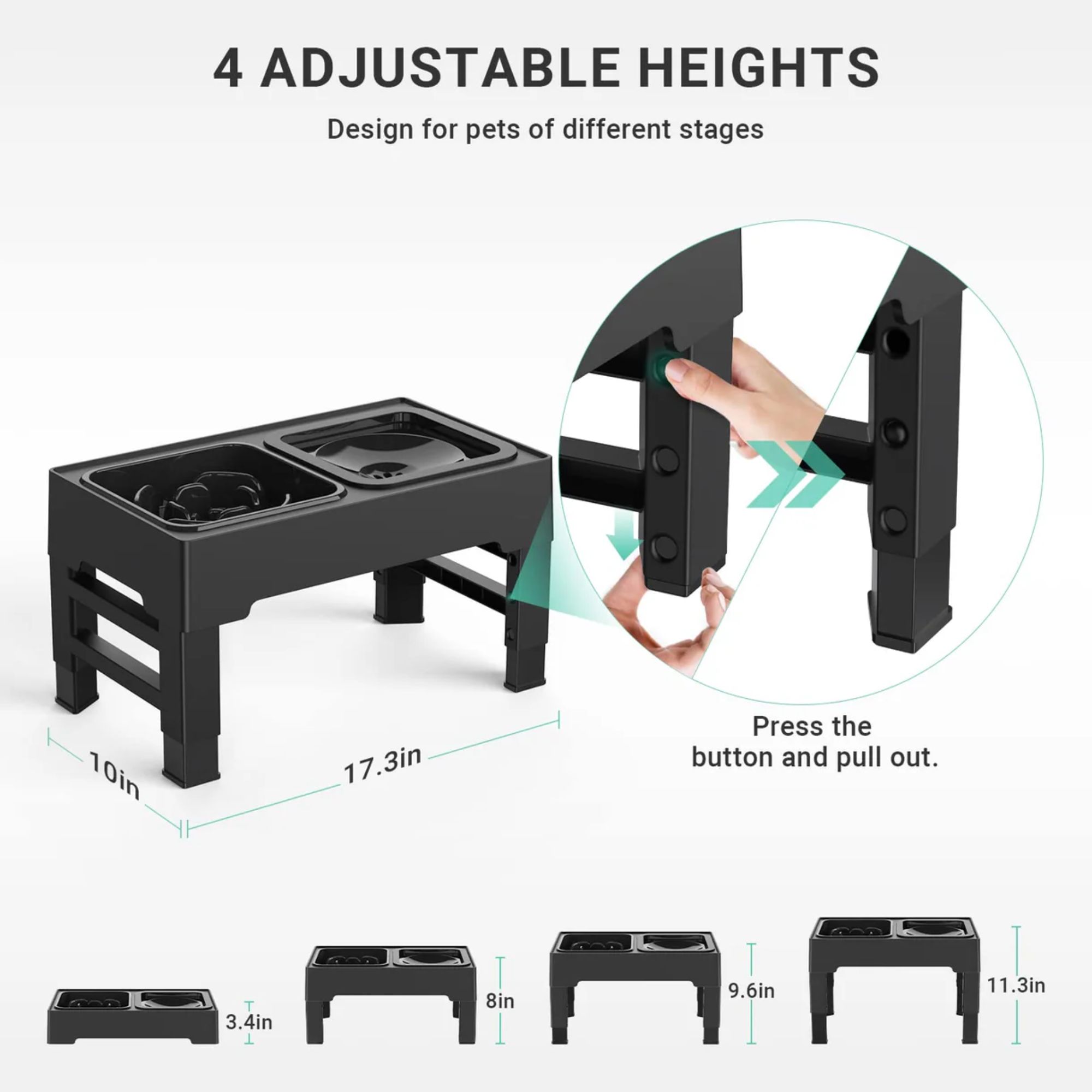 Els Pet 2-in-1 Elevated Feeding Station (Slow Bowl+Floating Bowl)