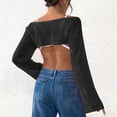 thumbnail image 6 of AGWOLF Women's Crochet Knit Cover Ups Beach Hollow Out Crop Swimsuit Cover Up Top Vacation Bathing Suits Swimwear Black Free Size, 6 of 6