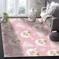 thumbnail image 6 of Christmas Santa Claus Area Rug 2x3ft Christmas Tree Winter Snowflakes Pink Non-Slip Washable Square Rugs Soft Felt Indoor Floor Mat for Bedroom Kitchen Living Room Bathroom, 6 of 8