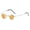 Silver Frame Ocean Orange, variant on Folding Round Frame Sunglasses: Portable, Metal Frame, AC Lenses, Ideal for Travel, Sports, and Daily Wear