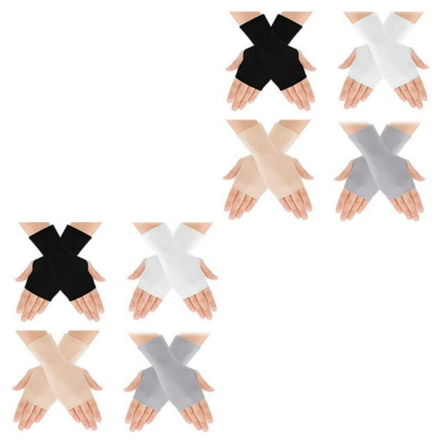Langgg 4a Of Premium Knitted Fingerless Gloves Stay Warm While Using Devices Gloves For Boys And Girls 2Set