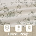 thumbnail image 3 of DWCN Thick Textured Linen Floral Valance for Kitchen Living Room, Rod Pocket Farmhouse Vintage Cottage Valance Curtain, Green Rose, 42 x 18 Inches, 1 Panel, 3 of 8
