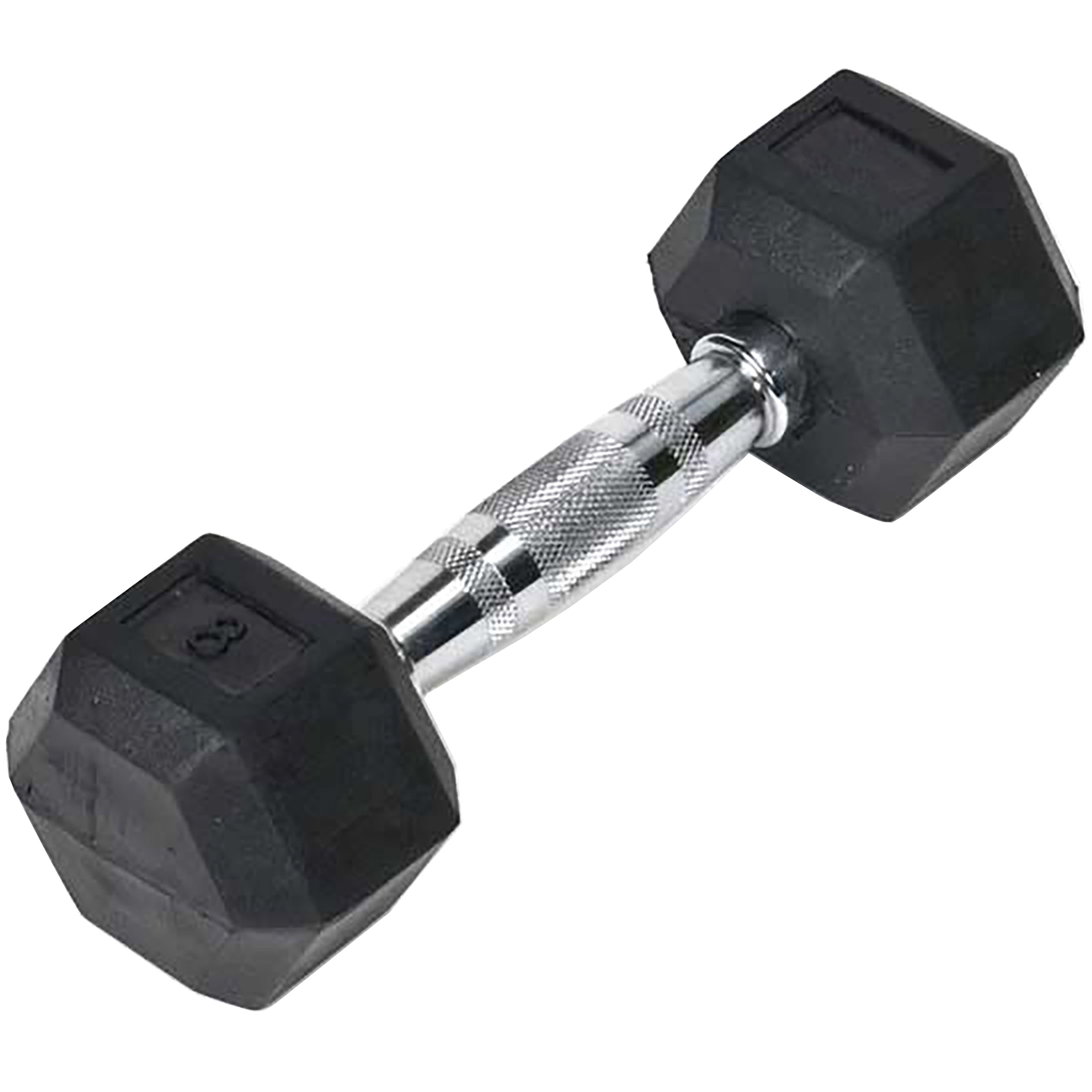 JFIT Rubber Hex Dumbbell - 15 Size, Single and Pair Options, 4-50lbs - Shaped Heads Prevent Rolling and Injury - Ergonomic Hand Weights for Exercise, Therapy, Muscle, Strength and Weight Training