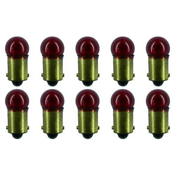 CEC Industries #53R (Red) Bulbs, 14.4 V, 1.728 W, BA9s Base, G-3.5 shape (Box of 10)