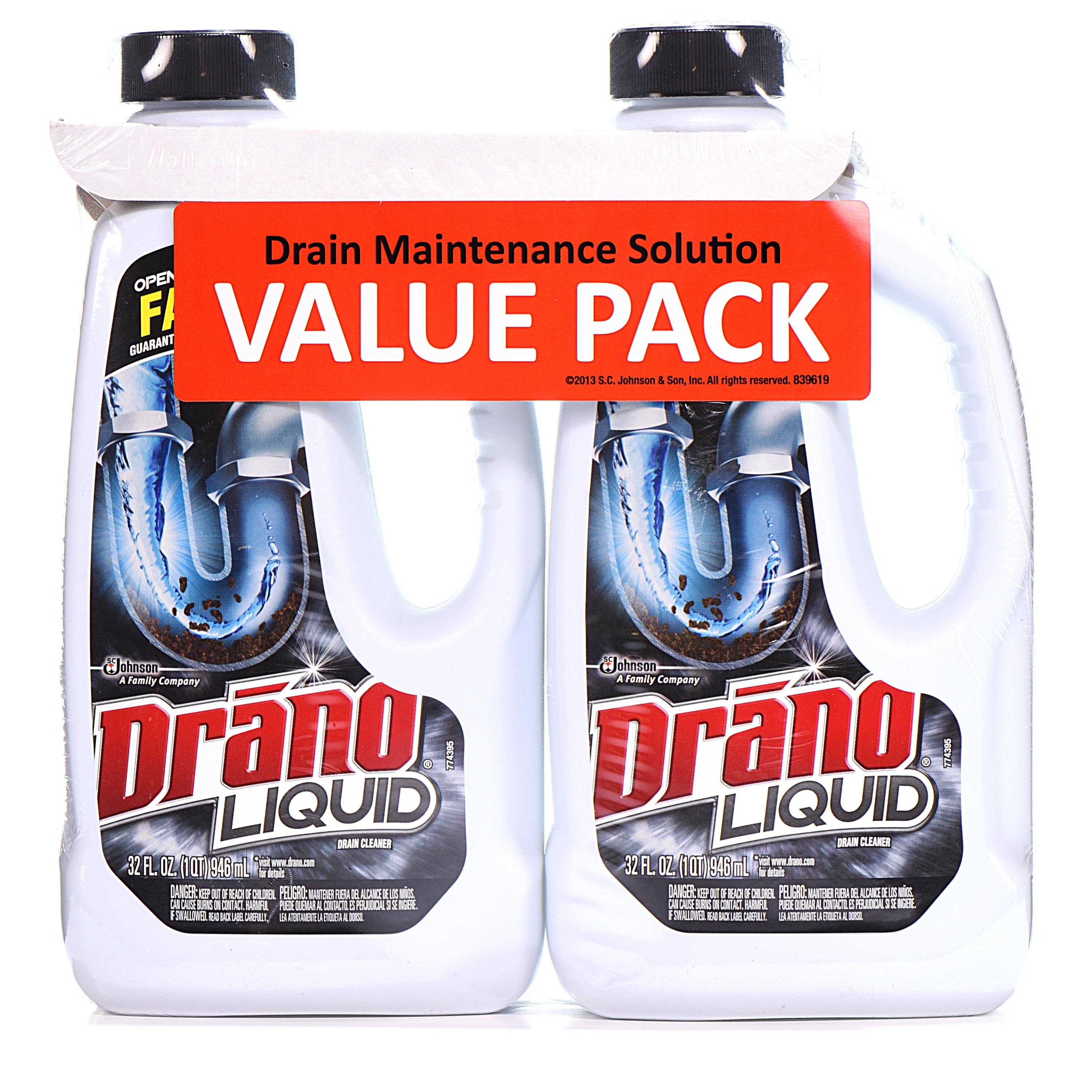 Drano Liquid Drain Cleaner, 32 fl oz, 2 ct BrickSeek