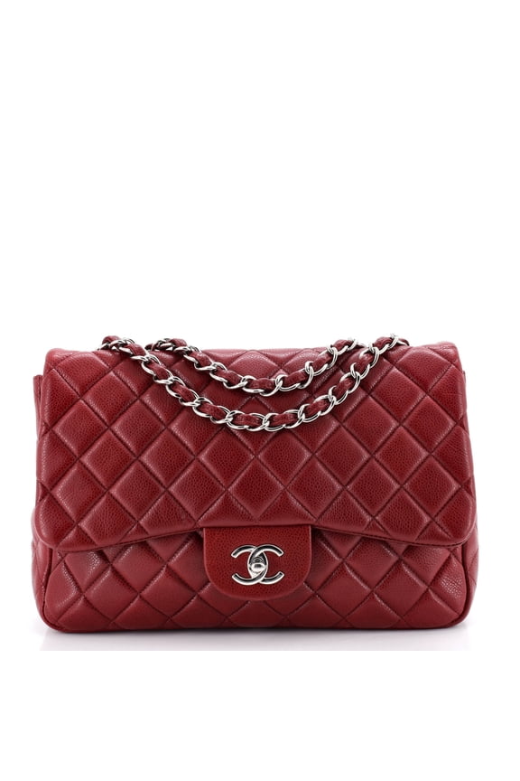 Pre-Owned Classic Single Flap Bag Quilted Caviar Jumbo By Rebag
