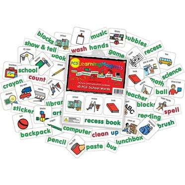 Barker Creek® Magnets, Learning Magnets®, PCS® School Words Set, Grades Pre-K , Pack Of 90