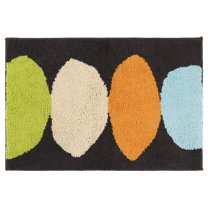 Unique Bargains Soft Plush Non-Slip Printing Mat Quick Dry for Bathroom Floor Black 18"x26"