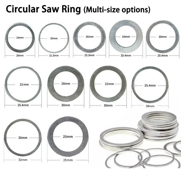 16/20/22/25.4/30/32Mm Circular Saw Blade Reducing Rings Conversion Ring Multi-Size For Cutting Disc Woodworking Tools Cutting 25.4-20Mm Fangkenuo