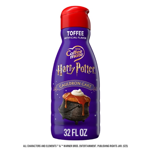 Coffee mate Harry Potter Cauldron Cake Toffee Flavored Creamer, Non Dairy Liquid Coffee Creamer 32 fl oz