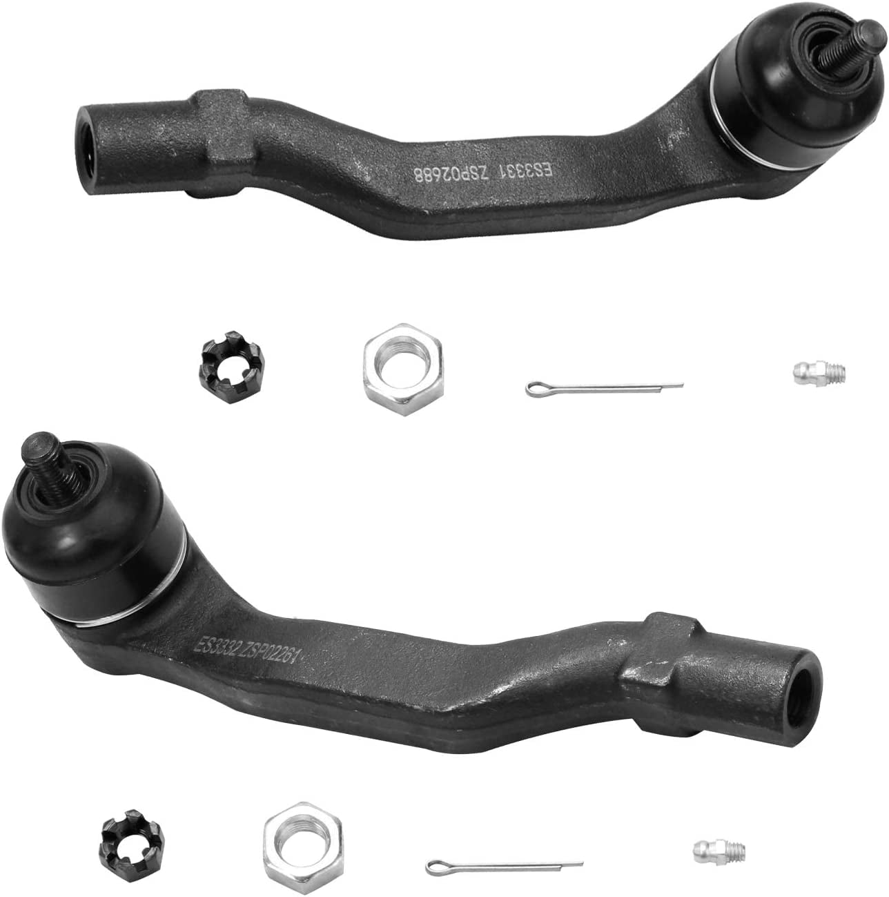 1994-2001 Acura Integra Sway Bar Links and Ball Joints 1992-1995 Honda Civic No Si - 93-97 Civic Del Sol Detroit Axle -12pc Front Upper Control Arms Inner & Outer Tie Rod Ends w/Rack Boots 