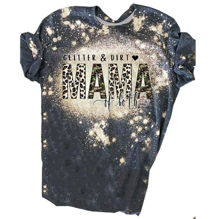 

Plus Size Tops for Women Crop Tops Women Leisure Short Sleeve Digital Tie Printed Crew Neck Loose Fit T-Shirt Blouse Day Tops T Shirts for Women Valentines Day Shirts Women Clearance Gray M