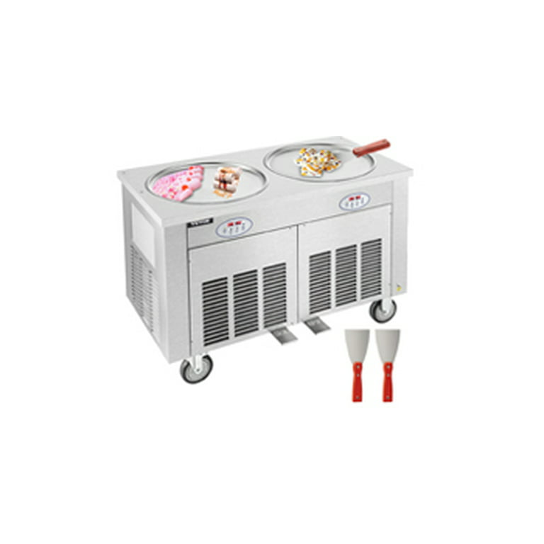 VEVOR Commercial Rolled Ice Cream Machine, Stir-Fried Ice Cream Roll  Machine with Single Square Pan, Stainless Steel Stir-Fried Ice Cream Roll  Maker