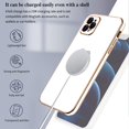 thumbnail image 4 of Compatible with iPhone 12 pro 6.1inch Case for Women Girls,Full Camera Lens Protection Raised Reinforced Corners TPU Love Heart Plating Bumper Case Cute Slim Shockproof Case Cover(Milky White), 4 of 7