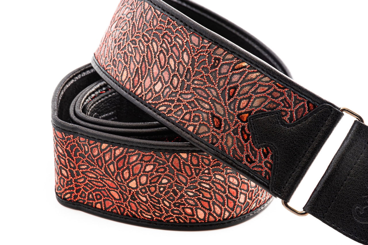 RightOn! Straps Alien Guitar Strap w/ Glittering Design - Red