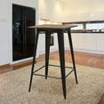 thumbnail image 3 of AmeriHome 24 inch Rosewood Finish Square Pub Table with Black Metal Legs, 3 of 5