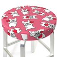 thumbnail image 3 of Disketp French Bulldog Funda Redonda para Taburete, Funda de Cojín para Silla de Bar Suave y Elástica-14 inch, 3 of 7