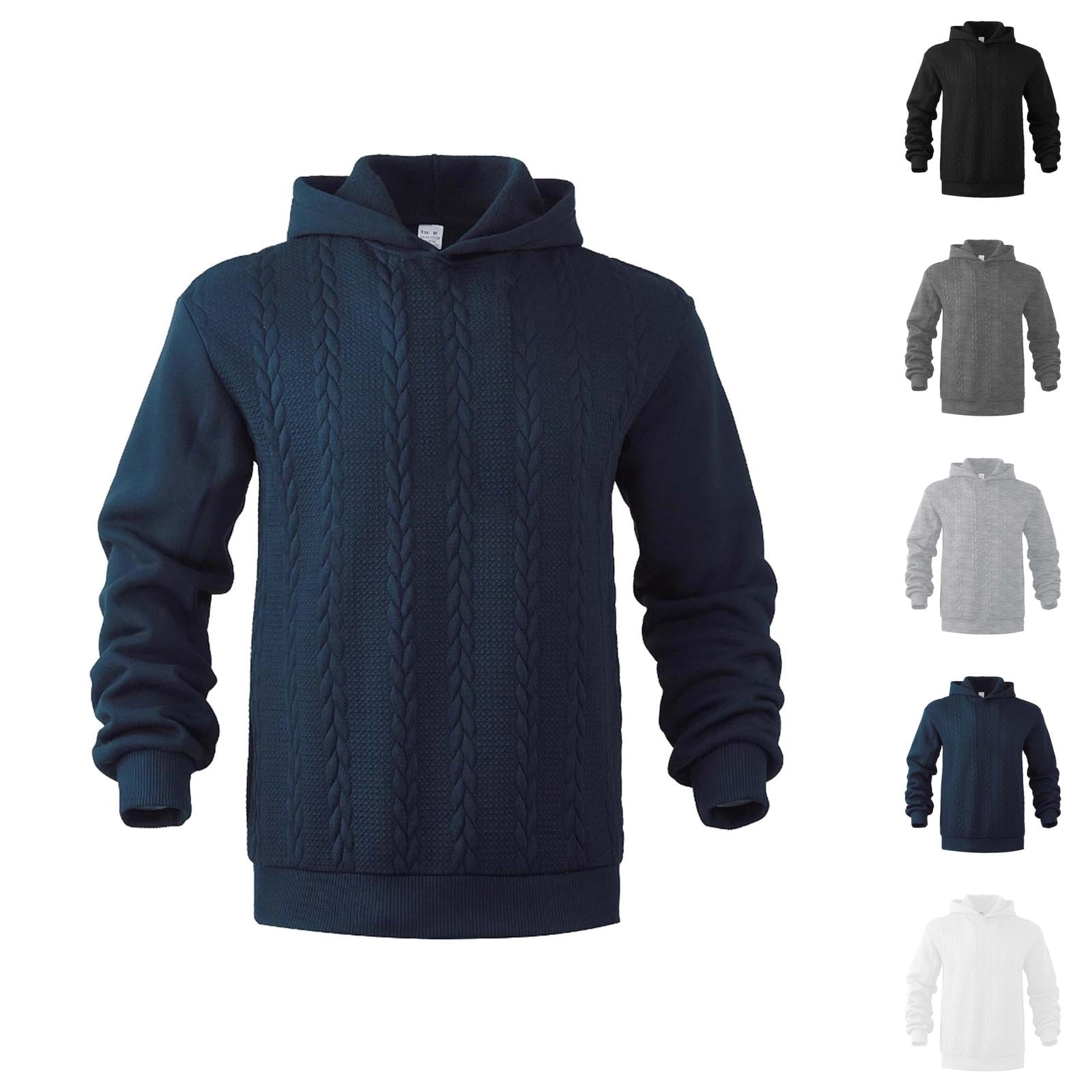 Sweater Hoodies for Men 2025 Fall Winter Plain Hooded Sweatshirt Casual Pullover Hoody Sweater Mens Hoodies
