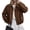 Dark Brown, variant on PRETTYGARDEN Women's Faux Suede Cropped Bomber Jacket | Long Sleeve Zip Up Casual Going Out Jackets Coat, Oversized Loose Fit Western Outfits, Trendy Outerwear, Fall Clothes