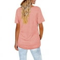 thumbnail image 7 of Womens Clothes Women's Fashion Casual Women's V-Neck Short Sleeve Solid Color Cross Top, 7 of 7