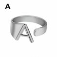 thumbnail image 1 of CUITING Fashion Adjustable Initial Alphabet Letter A-Z Ring Finger Rings Women Jewellery-Silver C, 1 of 9