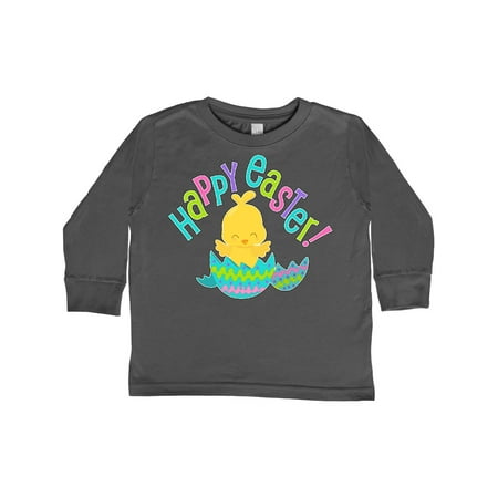 

Inktastic Happy Easter- cute chick just hatched Gift Toddler Boy or Toddler Girl Long Sleeve T-Shirt