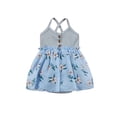thumbnail image 1 of Honganda Girl Romper Sleeveless V Neck Toddlers Crotch Button Bodysuit, 1 of 8