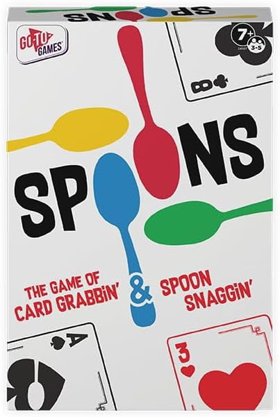 PlayMonster Spoons Quick Play Board Games, 3-5 Multi-Player Card Game, Ages 7+