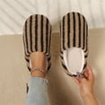 thumbnail image 4 of KEVCHE Stripe Fluffy Slippers for Women, Chic Fashion Casual Cute House Shoes, Comfortable Indoor Outdoor Vacation Bathroom Footwear with Soft Sole, Lightweight Non-Slip Home Slippers for Daily, 4 of 8