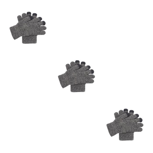 QualitChoice Phone Touch Screen Gloves Cycling Hiking Camping Hands Warm Keeping Accessory medium grey 3Set