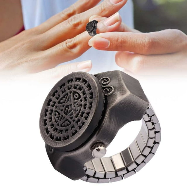 Reloj de Anillo, Reloj de Anillo de Dedo, Relaj de Anillo de Dedo Con Tapa Abatible, Relaj de Anillo de Cuarzo Vintage, Relaj de Anillo de Cuarzo para Hombres