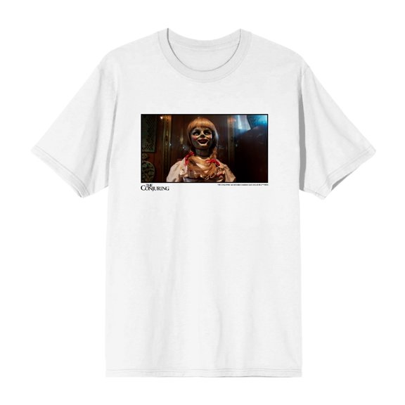 The Conjuring Annabelle Screenshot Men's White Crew Neck Short Sleeve Tee-Medium