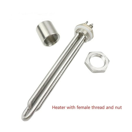 

12 Volt Heating Element 300W/400W/600W DN25 Water Heating Element Stainless Steel Immersion Solar Heater Pipe
