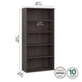 thumbnail image 3 of Pemberly Row Tall 5 Shelf Bookcase in Storm Gray - Engineered Wood, 3 of 6