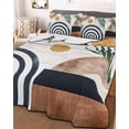 thumbnail image 2 of Quilts Full Size, Boho Middle Century Soft Comforter Bedding Set for Bed, Modern Abstract Botanical Geometric Lightweight Quilted Bedspread with Pillow Cover(2 Pieces) for All Season, 78x90 Inch, 2 of 6