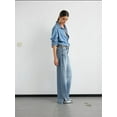 thumbnail image 4 of Mid Rise Side Slit Straight Leg Jeans, 4 of 5
