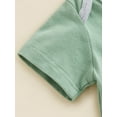 thumbnail image 6 of Wassery Infant Baby Boys 2Pcs Gentleman Outfits Short Sleeve Crew Neck Contrast Color Romper + Pocket Shorts Summer Casual Clothes 0-24M, 6 of 8