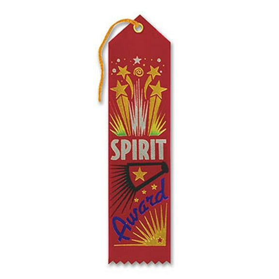 Pack of 6 Red "SPIRIT Award" School Award Ribbon Bookmarks 8"