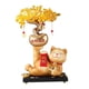 thumbnail image 1 of Estatua del gato de la suerte del árbol de la fortuna Escultura decorativa Obra de arte robusta Gato y árbol Amarillo, 1 of 9