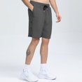 thumbnail image 2 of kamemir Mens Shorts Casual Men's Classic-Fit Short Summer Stretch Waist Cotton Casual Dress Shorts with Pockets Dark Gray,L, 2 of 4