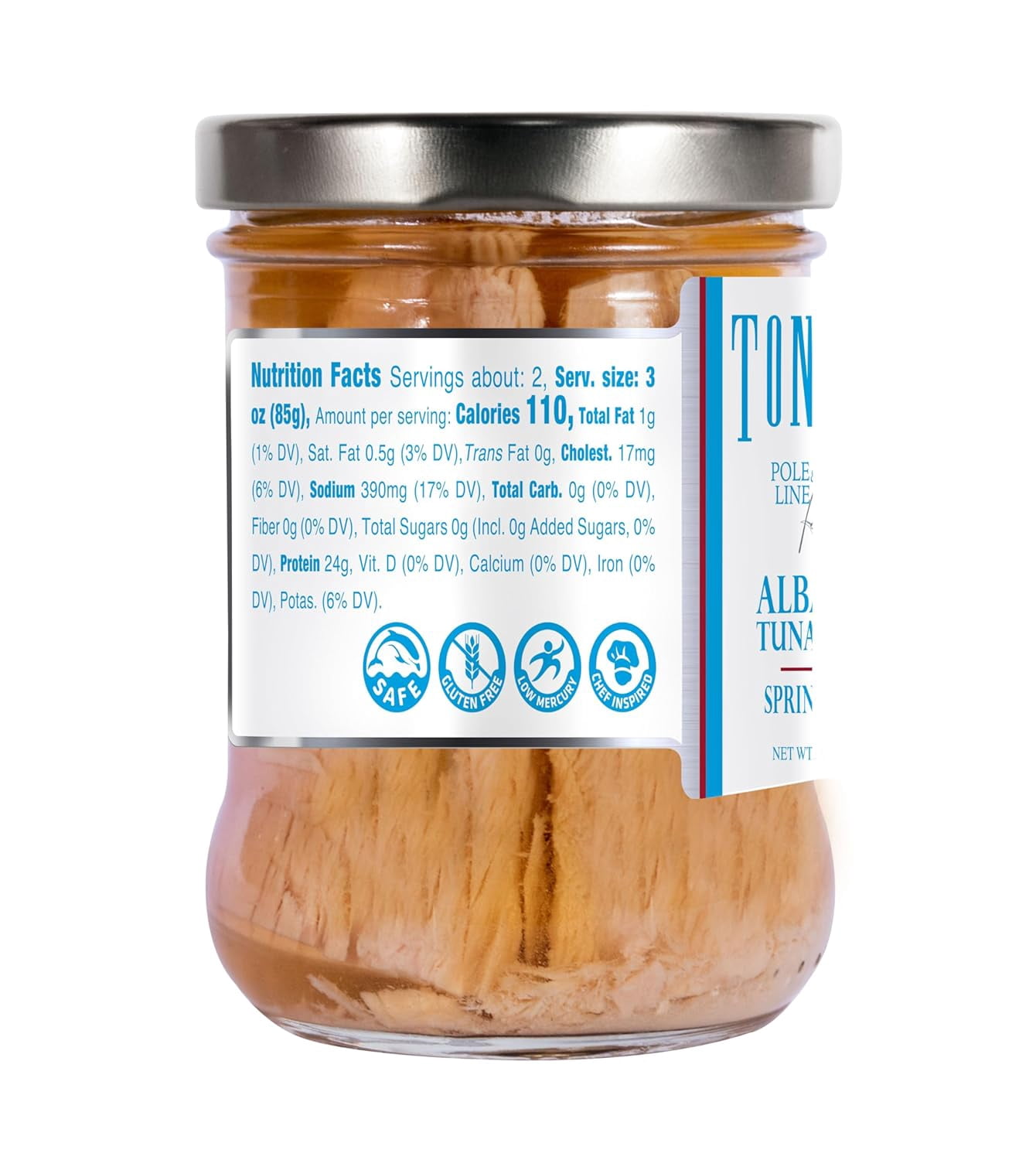 (Pack of 6), Tonnino Albacore Tuna Fillets in Spring Water, 6.3 oz