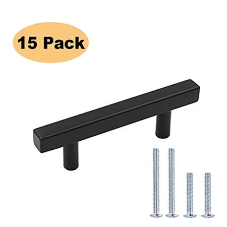 Poignées de Tiroir Noires Poignées d'Armoire de Cuisine 3 Po Noires Lot de 15 - Peaha PHJ22BK Poignées d'Armoire 3 Po Poignées de Quincaillerie d'Armoire Noires pour Salle de Bain Garde-Robe