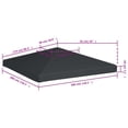 thumbnail image 4 of vidaXL Couverture Supérieure de Gazebo 310 G/m2 3x3 m Gris, 4 of 4
