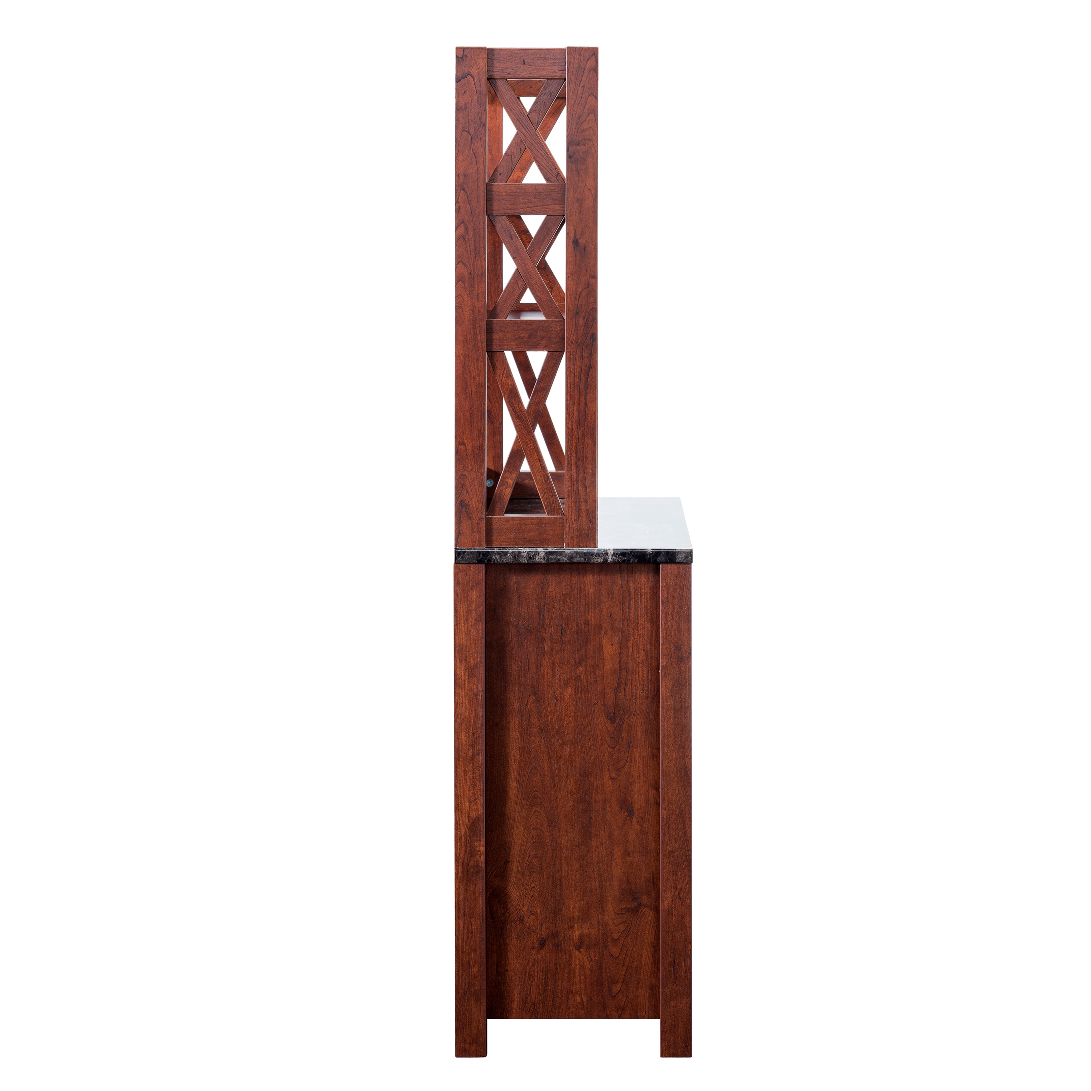 Furniture of America Wilkes Rustic 2-Door Bakers Rack, Vintage Walnut