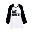 thumbnail image 1 of Yas Queen Unisex 3/4 Sleeves Baseball Raglan T-Shirt Tee White Black X-Small, 1 of 4
