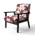 thumbnail image 3 of Designart "Monochrome Poinsettia Serenity II" Red Floral & Botanical Upholstered Accent Chair - Traditional Arm Chair For Bedroom, 3 of 5