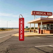 4 Pack Medical Alert Bag Tag for Medical Bag CPAP Respiratory Devices Inside First Aid Tag(5.1 x 1.2in, Red)