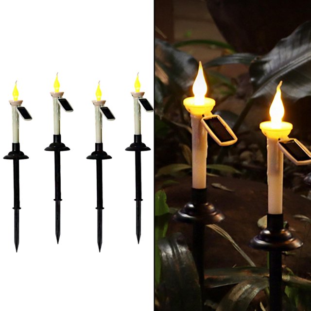 Lámpara solar para césped con luz de para exteriores, 4 Uds., con accesorios de ajuste para decoración de Patio trasero de Sharpla luces de camino