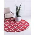 thumbnail image 2 of Unique Loom 3115822 6 x 6 Pi Philadelphia Treillis Tapis Rond&44; Rouge, 2 of 2