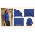 thumbnail image 6 of MOYIKO Womens Button Down Shirts 3/4 Sleeve Basic Business Dress Shirts Collared Work Office Fitted Blouses Tops, 6 of 7